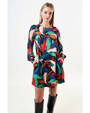 Louche Didee Hofmann Print Long Sleeve Mini Dress - Red