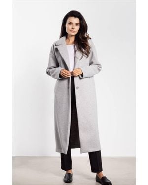 Love Lace Winter Relaxed Coat With Belt & Pockets - Grey