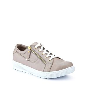 Jones Bootmaker Padova Wide-Fit Leather Trainers - Natural