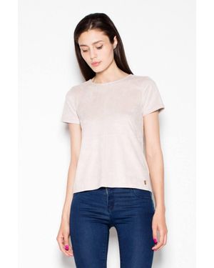 Love Lace Airy Suede Short Sleeve Blouse With Zip - White
