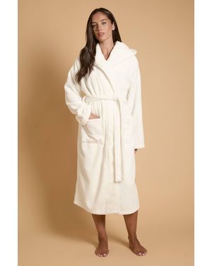 Oasis Waffle Velour Dressing Gown - Natural