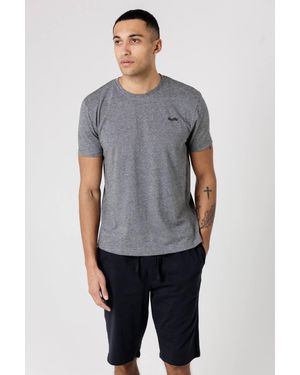 Tokyo Laundry Crew Neck Logo T-Shirt & Shorts Pyjama Set - Grey