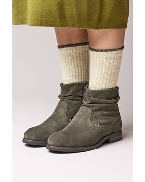 Moshulu 'Pipistrelle Ruched Suede Pixie Ankle Boots - Green