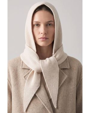 SARTA Plain Hooded Winter Scarf - Natural