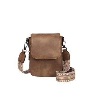 MODISHION Pu Leather Small Crossbody Bag With Adjustable Shoulder Strap - Brown