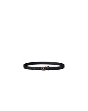Calvin Klein Emblem Buckle Smooth 25Mm Ck Antique Light - Black
