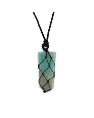 KDMD Laced Gemstone Flat Point Pendant - Green