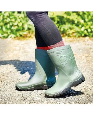 Dunlop Wide Top Wellington Boots - Green