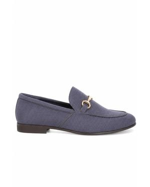 Thomas Blunt Horsebit Detail Slip On Loafer Shoes - Blue
