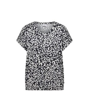 Cecil T-Shirt Leo Aop - Black
