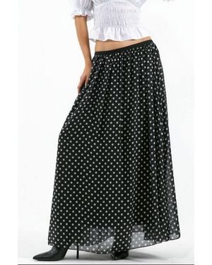 Bigdart High-Waist Polka Dot Maxi Skirt - Black