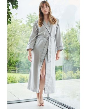 British Boxers 'Armoury' Herringbone Cotton Twill Dressing Gown - Green