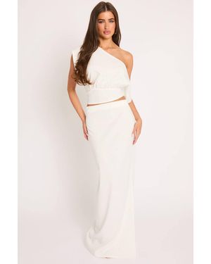 Rebellious Fashion Cinched Waist Top & Maxi Skirt Co-Ord Set - Pink