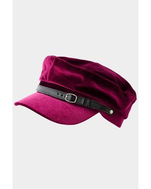 Joe Browns Velvet Train Driver Cap - Pink