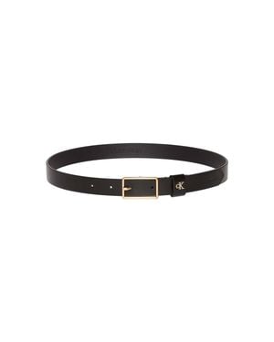 Calvin Klein Square Buckle Loop 25 Mm Belt Antique Light - Black
