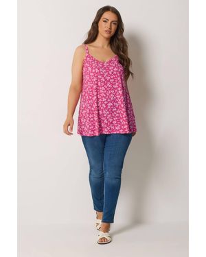 Yours Floral Vest Top - Pink