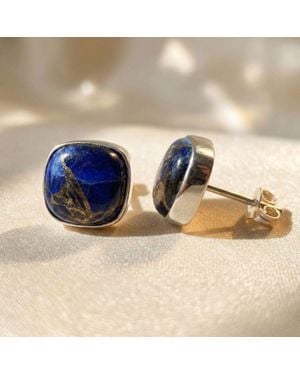 Harfi Sapphire September Birthstone Stud Earrings - Blue