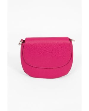 SARTA Cassandra Italian Leather Crescent Crossbody - Pink
