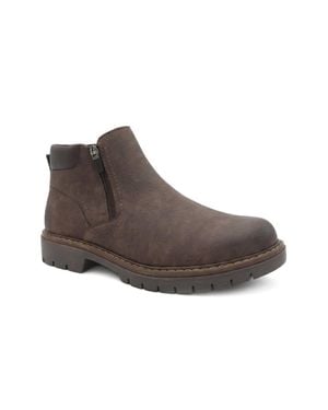 Pavers Chunky Sole Zip Fasten Boots - Brown