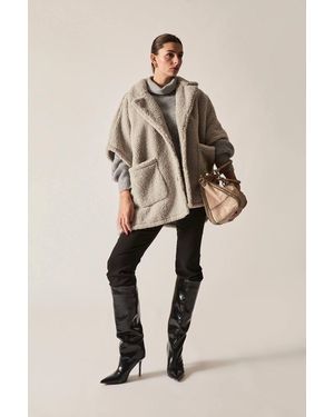 James Lakeland Textured Teddy Cape - Natural