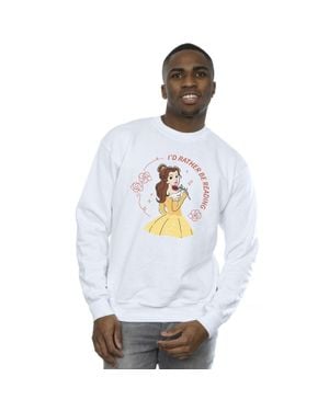 Disney Beauty & The Beast I'D Rather Be Reading Sweatshirt - White