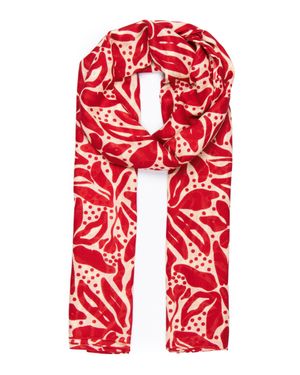 SARTA Allie Lightweight Floral Scarf - Red