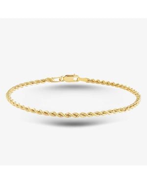 T.H.Baker 9Ct 7.25 Inch Rope Chain Bracelet 040Hvcy-7.25 - Metallic