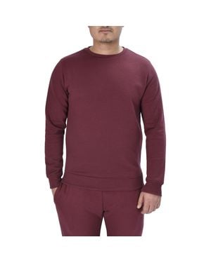 Smart Living Classic Plain Crew Neck Long Sleeve Pullover Sweatshirt Jumper - Purple