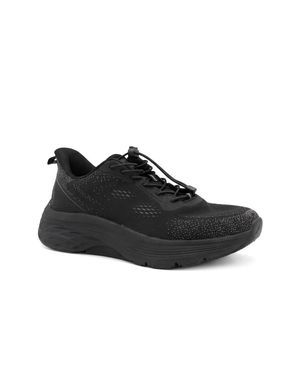Pavers Wide Fit Sporty Bungee Lace Trainers - Black