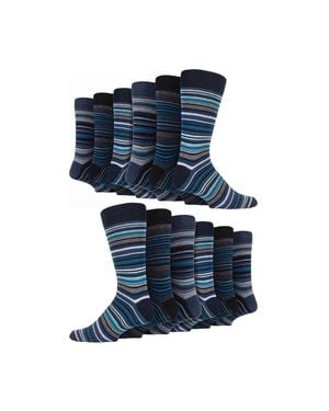 Sock Snob 12 Pair Cotton Dress Socks - Blue