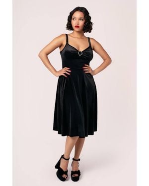 Hell Bunny Vendome Solid Heart Midi Dress - Black