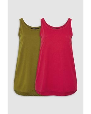 Yours 2 Pack Vest Tops - Pink