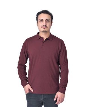 Smart Living Classic Long Sleeve Polo Shirt For Casual & Sports Wear - Purple
