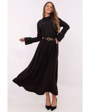 Love Lace Elegant Rhinestone Maxi Skirt With Buckle - Black
