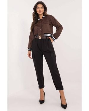 Love Lace Buckled High Rise Cargo Trousers - Blue
