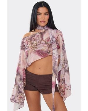 EGO Long Sleeve Sequin Top - Red