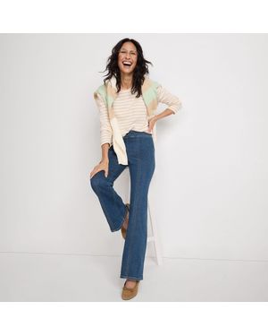 Lands' End Flared Pull-On Jeans, High Waisted - Blue