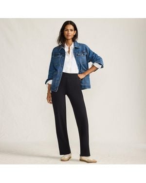 Lands' End Tall Starfish Straight Leg Stretch Jersey Trousers - Blue
