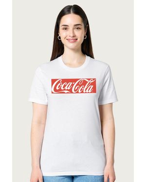 Coca Cola Block Logo Relaxed Fit T-Shirt - White