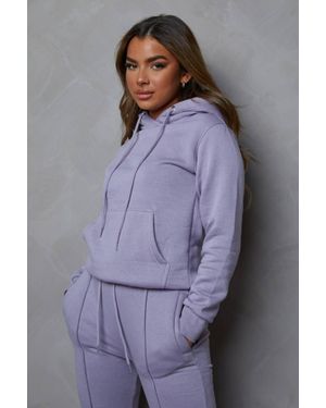 Femme Luxe Oversized Hoodie & Seam Front Jogger Set - Purple