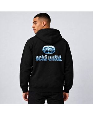 Ecko' Unltd Chrome Back Print Hoodie - Black