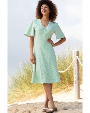 Kite Highcliffe Jersey Wrap Dress Dinky Ditsy - Green