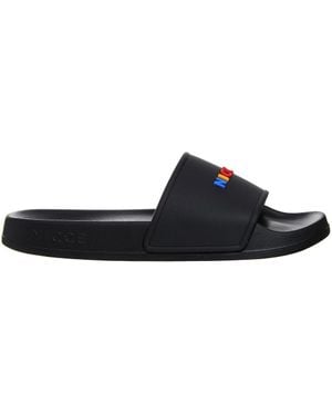 Nicce London Dallas Slip-On Synthetic Sliders - Black