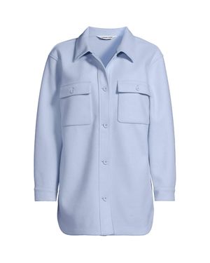 Lands' End Plus Soft Fleece Shacket - Blue