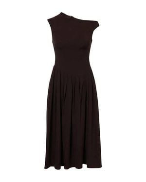 WOVCOR Sleeveless Asymmetric Neck A-Line Maxi Dress - Black