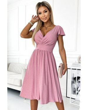 KDMD Dirty Shiny Flared Envelope Dress - Pink