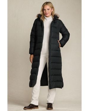 Lands' End Hooded Maxi Down Coat - Black