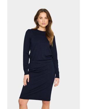 Saint Tropez Milasz Knit Long Sleeve Dress - Blue