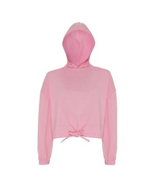 Tridri Cropped Oversize Hoodie - Pink