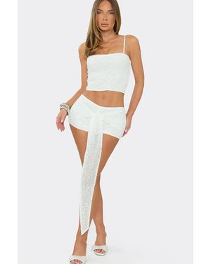 EGO Drape Low Rise Mini Shorts - White